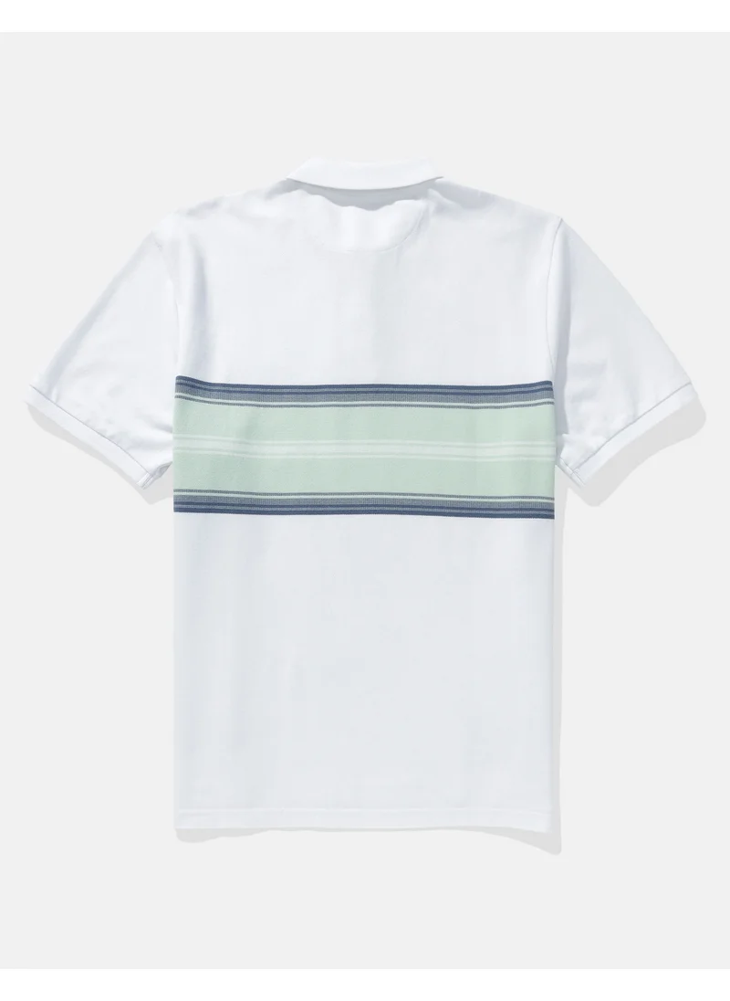 امريكان ايجل AE Logo Striped Polo Shirt