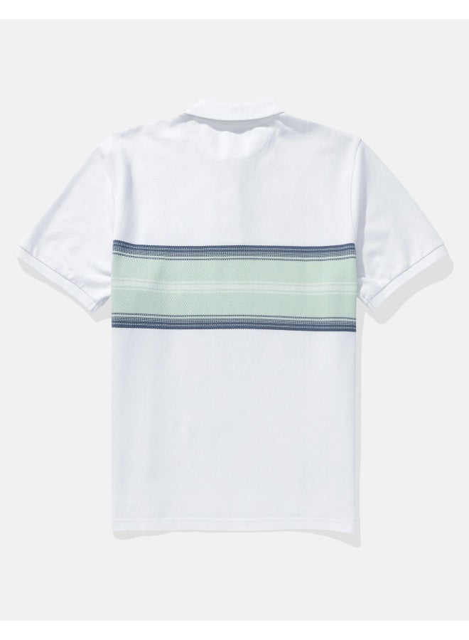 American Eagle AE Logo Striped Polo Shirt  - Image 3