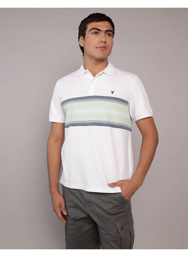 American Eagle AE Logo Striped Polo Shirt  - Image 1