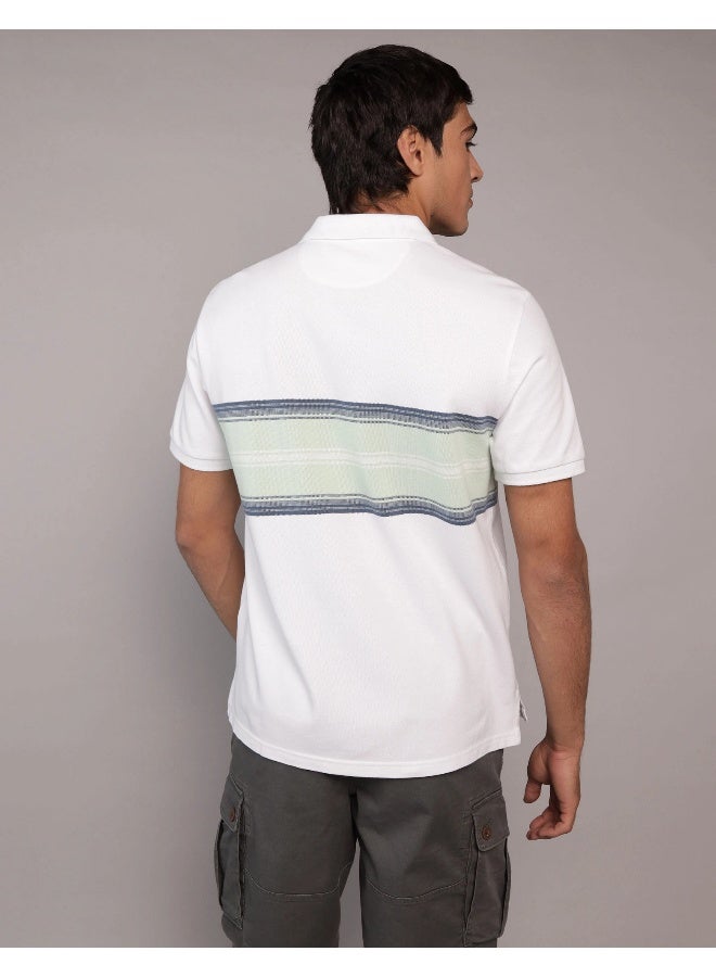 American Eagle AE Logo Striped Polo Shirt  - Image 2