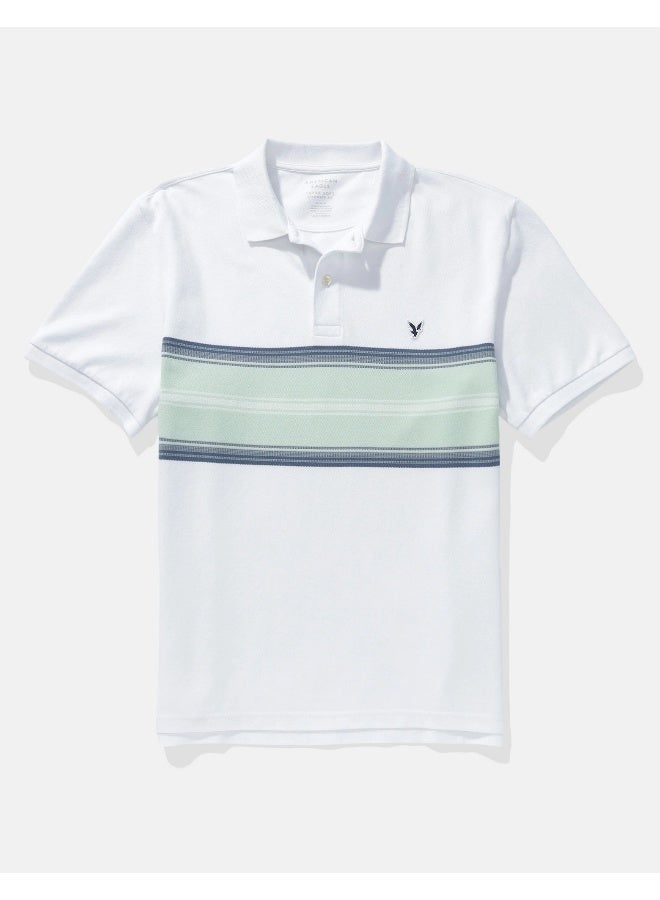 American Eagle AE Logo Striped Polo Shirt  - Image 4