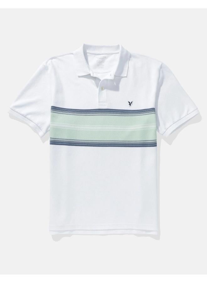American Eagle AE Logo Striped Polo Shirt - Image 3