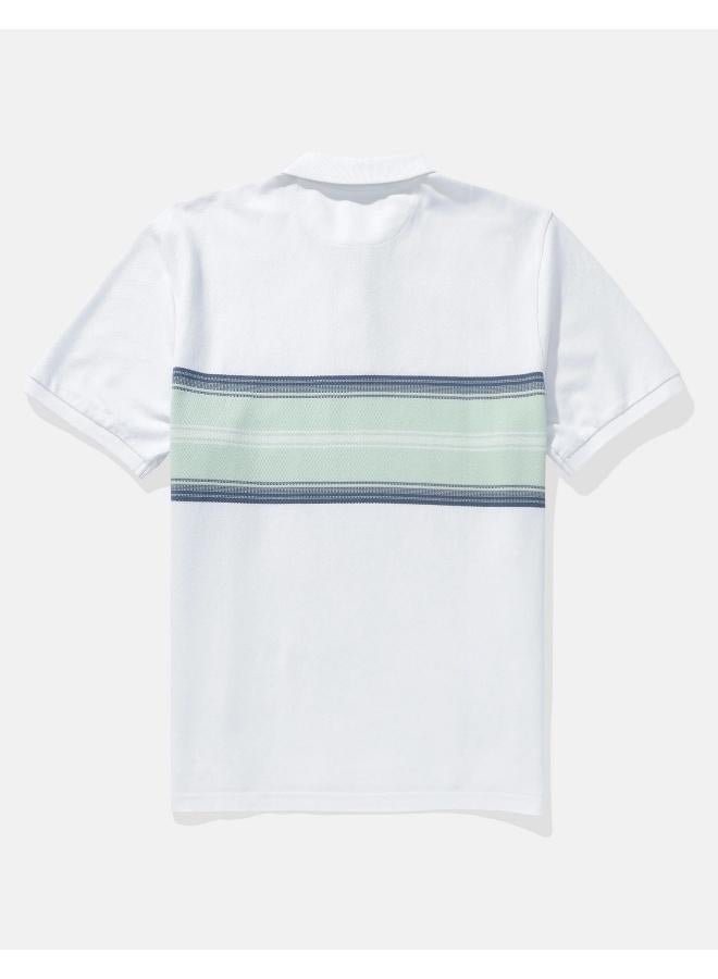 American Eagle AE Logo Striped Polo Shirt - Image 2
