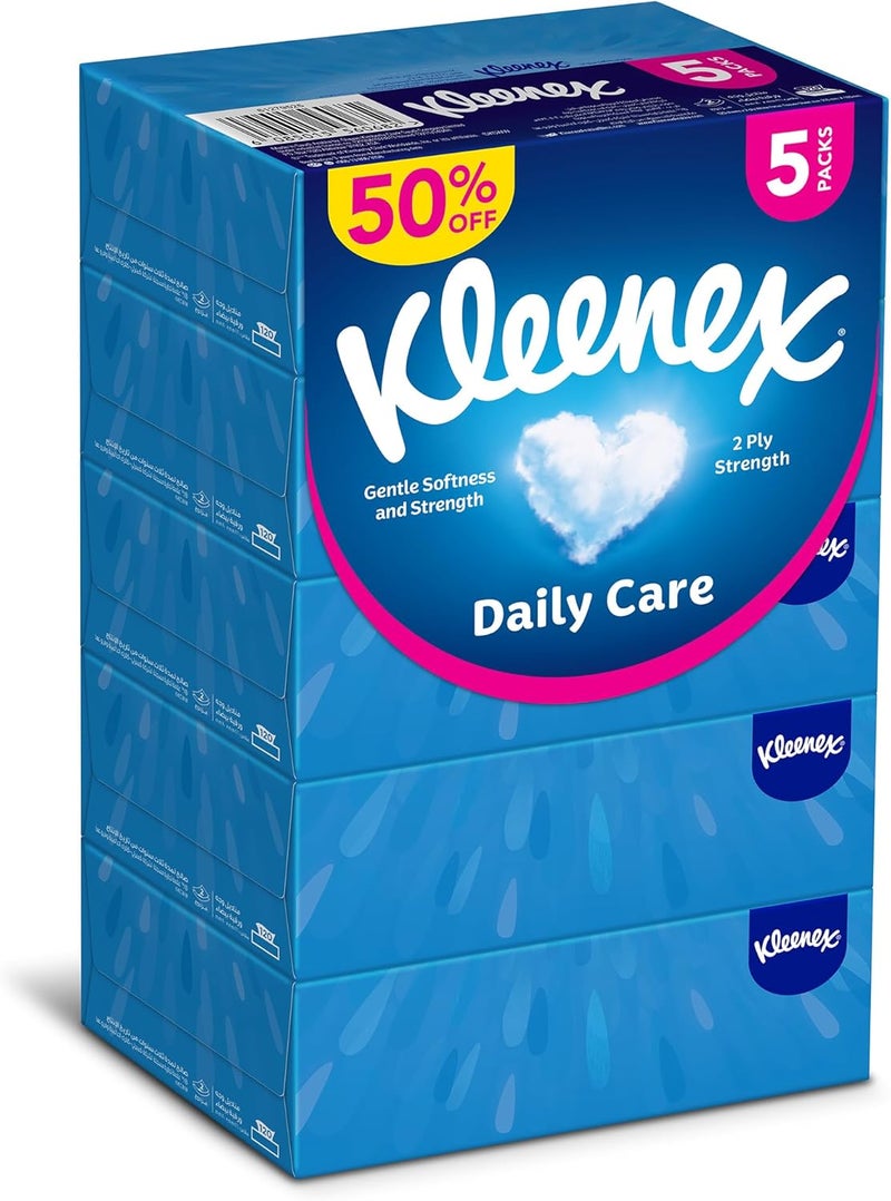 Kleenex Daily Care Facial Tissue - Pack of 5 Boxes - Image 1