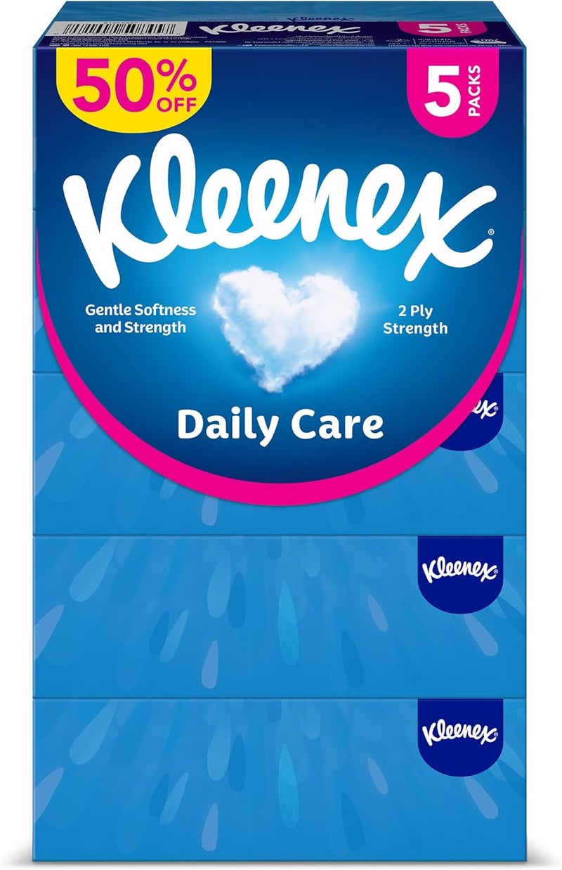 Kleenex Daily Care Facial Tissue - Pack of 5 Boxes - Image 2