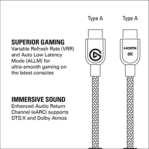 Elgato Ultra High Speed HDMI Cable – Certified HDMI 2.1, 48 Gbit/s, supports 8K, 4K, Dynamic HDR, eARC, Dolby Atmos, compatible with HD60 X, Sony PS4/PS5, Xbox Series X/S etc., 2 m/6.5 ft - Image 5