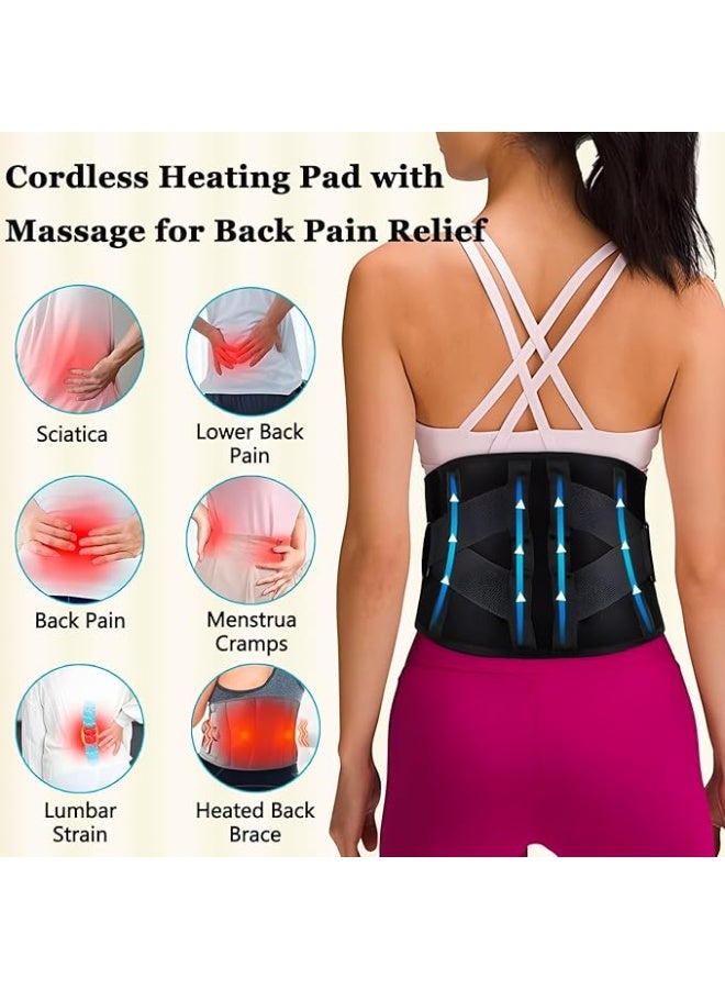 حزام علاجي للخصر بالضوء الأحمر، مناسب لكامل الجسم، حزام علاجي لاسلكي بالأشعة تحت الحمراء للخصر مع وظائف التسخين والتدليك بالاهتزاز، جهاز تدليك محمول للخصر، مناسب للظهر والخصر، علاج بالضوء الأحمر، للجنسين، مع حزام تمديد (أسود). - Image 2