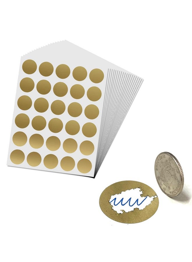 سكراتش ستيكس 600 قطعة - ملصقات قابلة للكشط مقاس 1 بوصة - دائرية/مدورة، ذهبية - Image 1