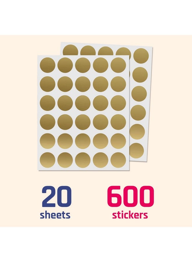 سكراتش ستيكس 600 قطعة - ملصقات قابلة للكشط مقاس 1 بوصة - دائرية/مدورة، ذهبية - Image 2