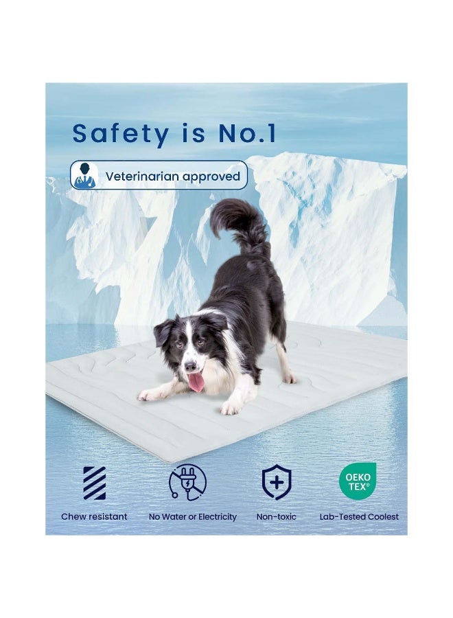 general Dog Cooling Mat, Cooling Mat for Dogs, Breathable Dog Bed with Non-Slip Design, Portable & Washable Pet Pad for Indoor, Outdoor, Crate, Summer Cat Bed, Cool Pet Pad, Gel-Free, 21"x27" - Image 4