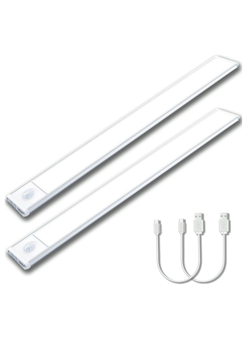 OHAHO LED Under Cabinet Lighting 19.7inch Motion Sensor Light Indoor 3000mAh Rechargeable Dimmable Closet Lights Kitchen Night Lights 74 Lamp Bead Under Counter Light for Wardrobe Closets Cupboar  - Image 1