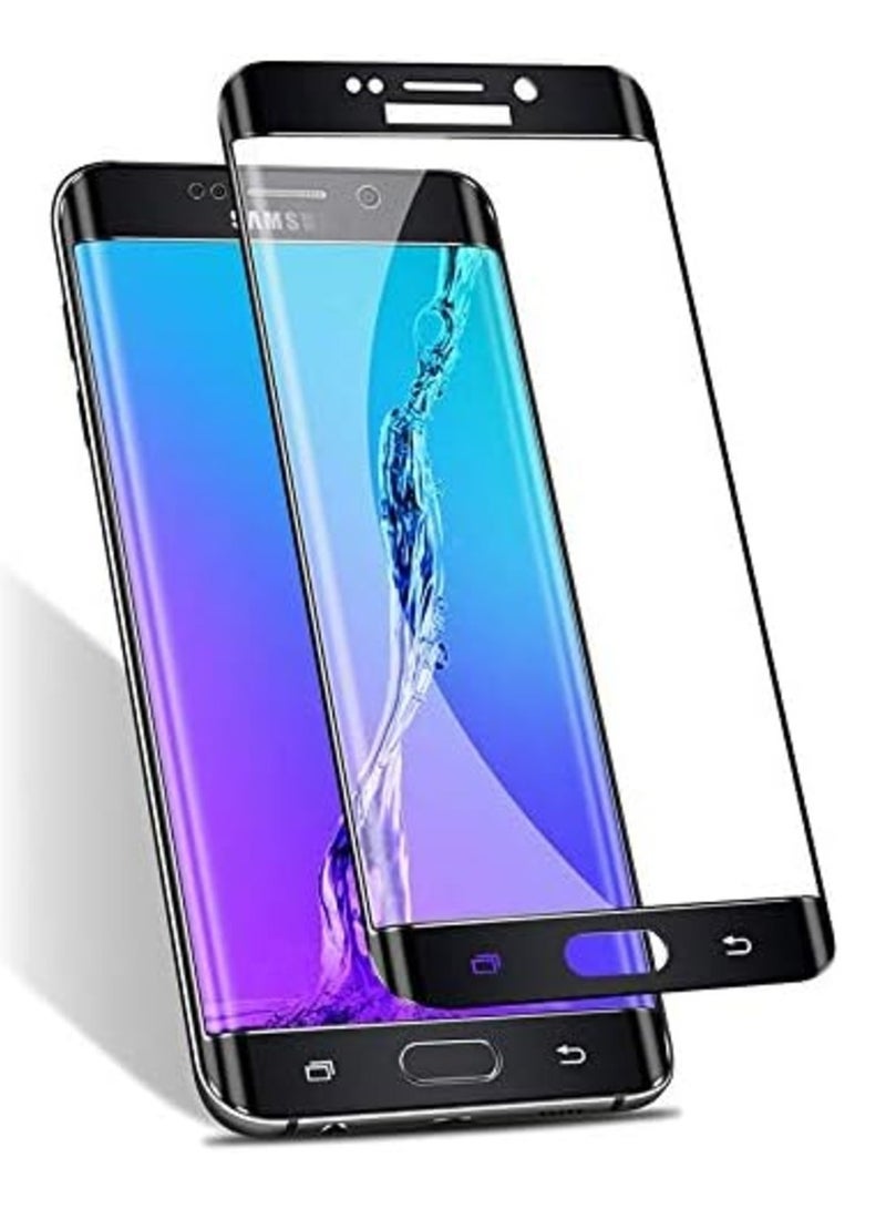 تيمبرد غلاس واقي شاشة ذو حافة سوداء من الزجاج المقوى متوافق مع هاتف Samsung Galaxy S6 Edge - Image 1