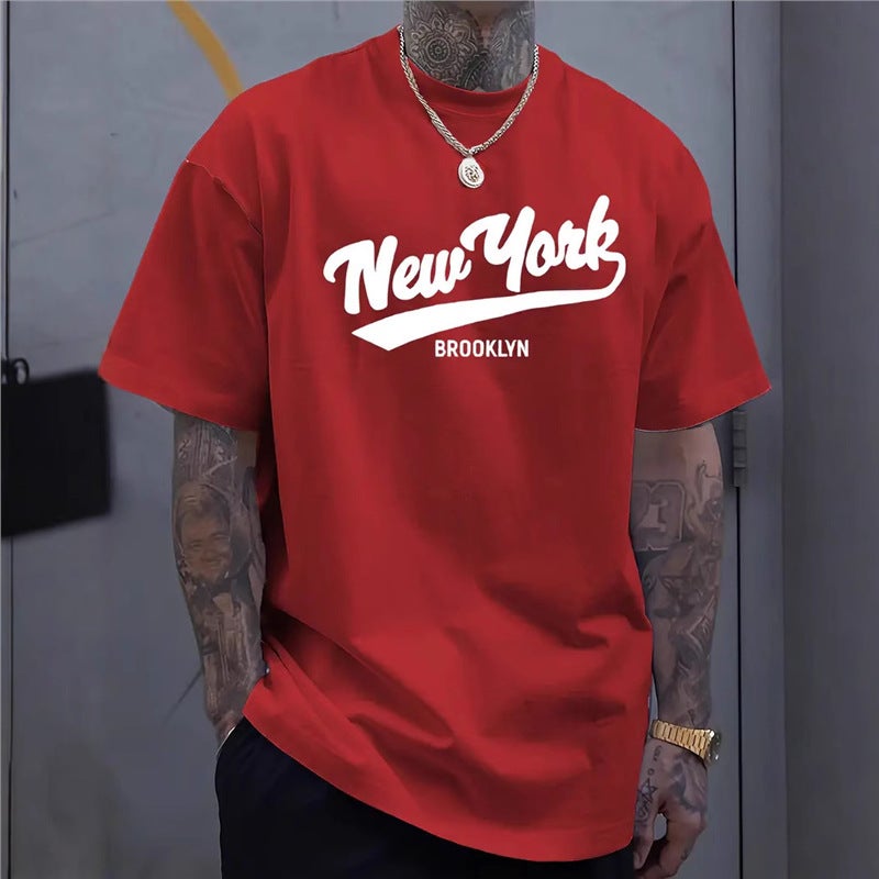 Jacket Plus Size T-Shirt Short Sleeve New York Letter Printing Summer Men'S Clothing - Image 4