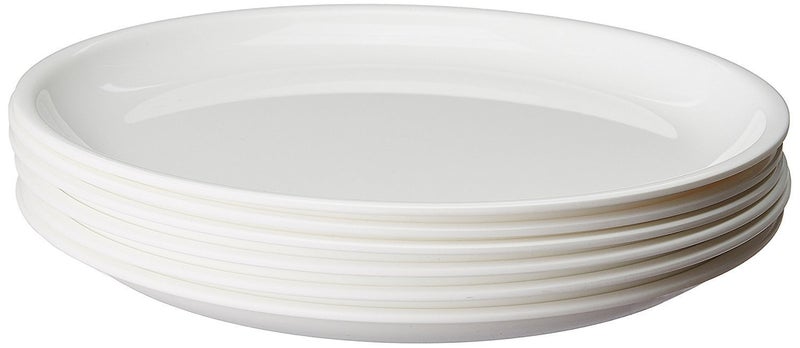 Everbuy® 12 Pcs Microwave Safe Dinner Set for Office Or Home -White Color (6 Plates + 6 Bowls) - Image 4