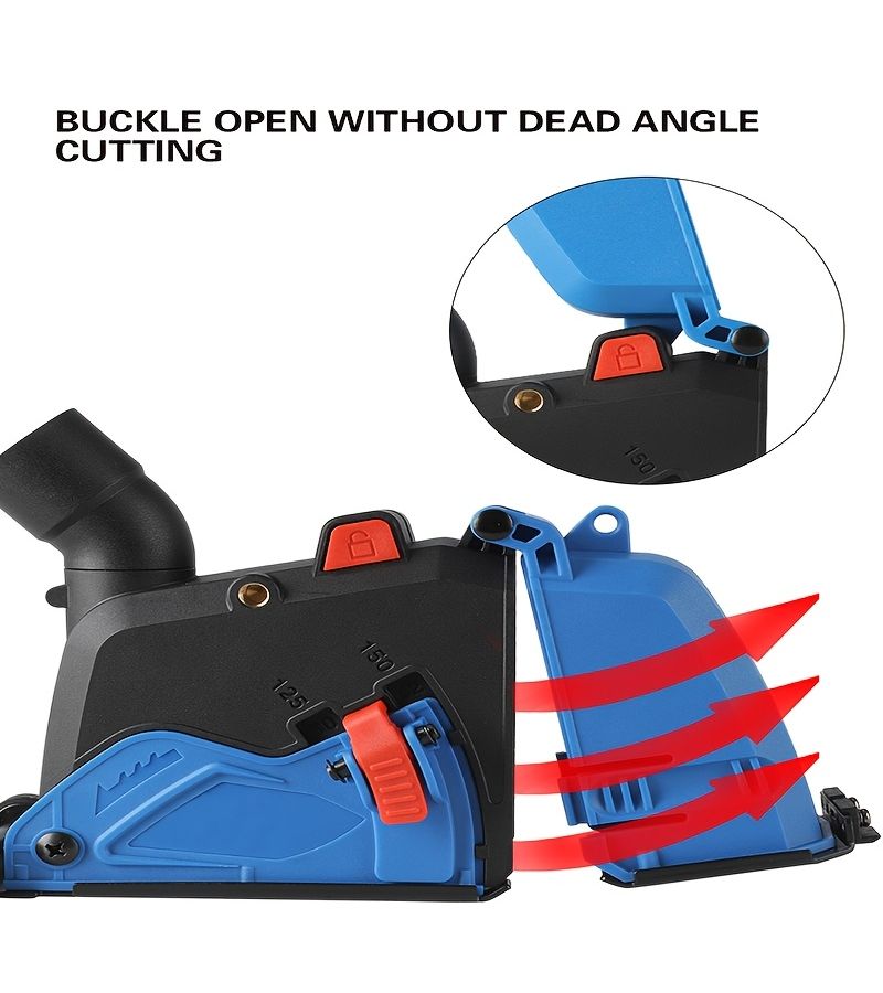 1 Set 5 Inch 125mm Cutting Dust Shroud Black Blue Dustless Attachment for Wall Chaser Safe - Image 5