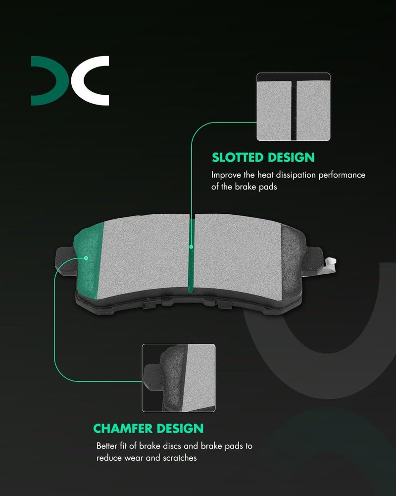 SCITOO D1509 D1510 Ceramic Brake Pads Set for INFINITI QX56, QX80 & Nissan Armada - Image 2