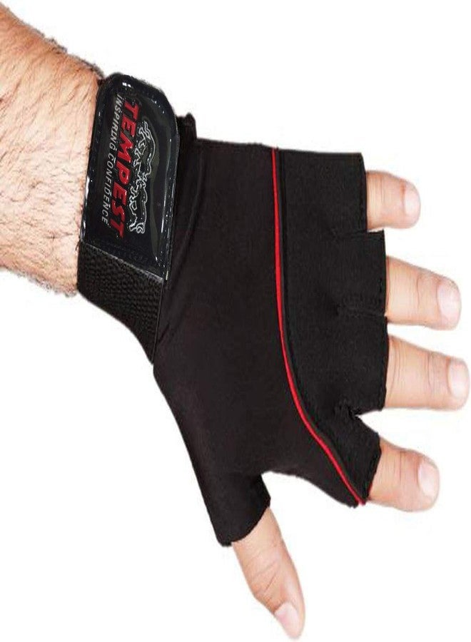 Tempest Neoprene Sports Gym Gloves for Men and Women with Wrist Support Band for Weight Lifting and Exercise (Black, Free Size) - Image 3