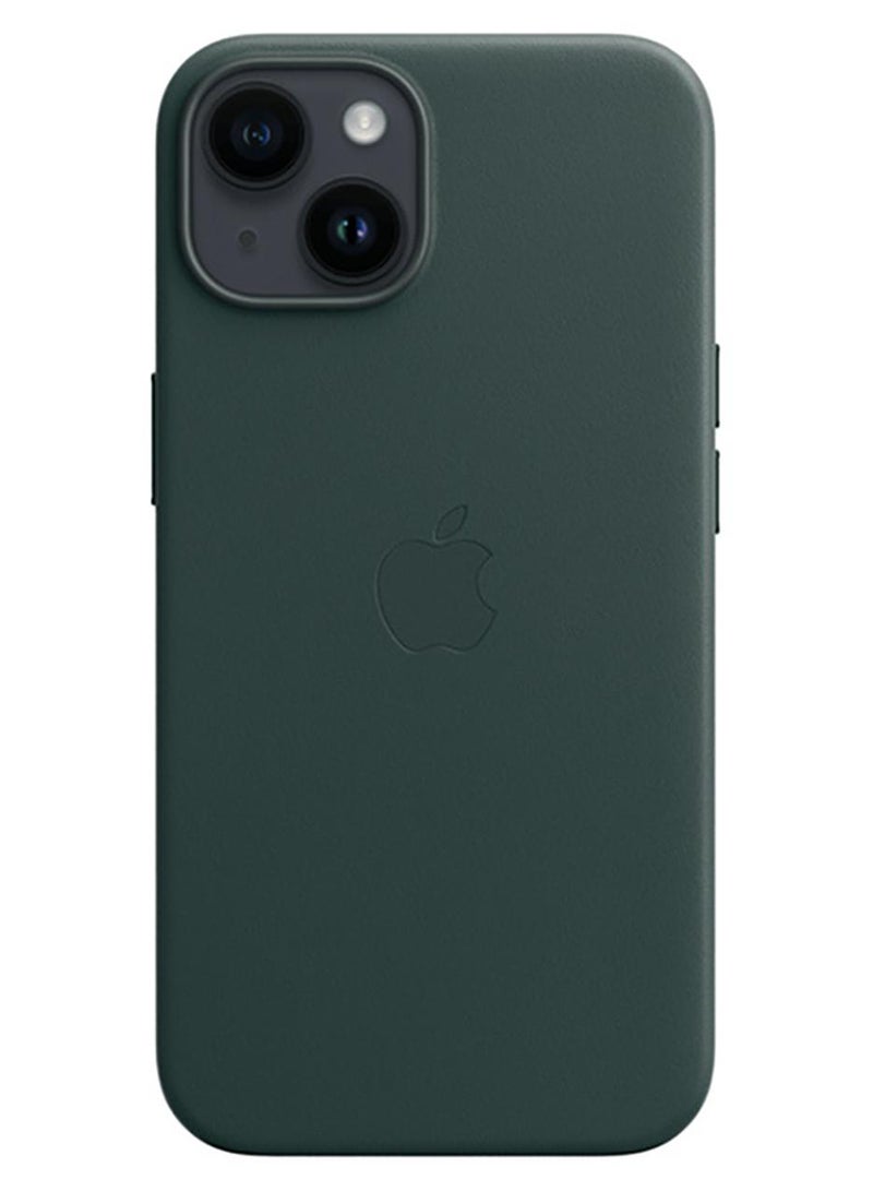 Apple iPhone 14 Leather Case with MagSafe Forest Green - Image 1