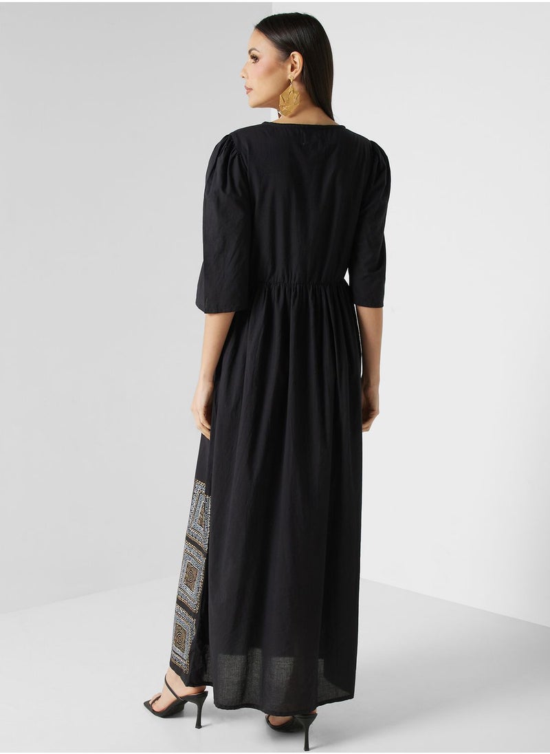 ARABIAN CLOSET - Embroidered Tiered Jalabiya - Image 1