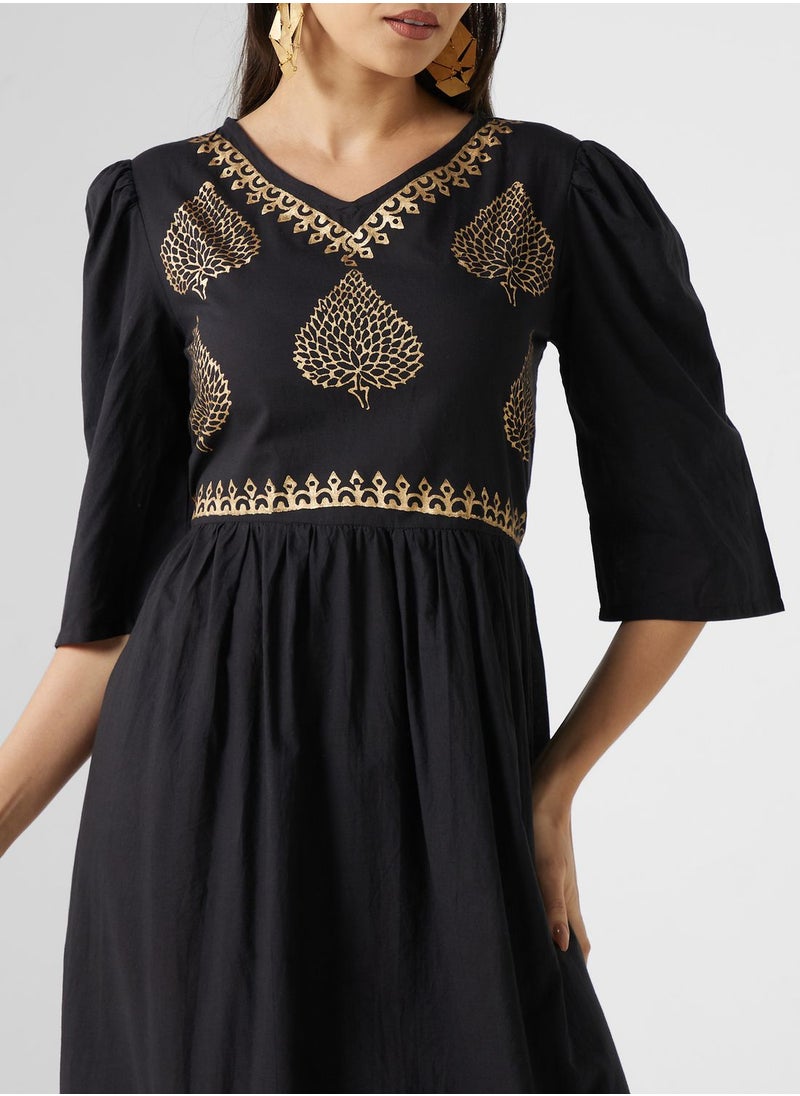 ARABIAN CLOSET - Embroidered Tiered Jalabiya - Image 1