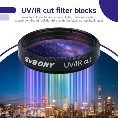SVBONY Telescope Filter, 1.25" UV IR Cut Block Filter, Blocks Red Ultraviolet, Multi Coated Infra Keep Planetary Images Sharp, for CCD Digital Telescope Astrophotography - Image 3