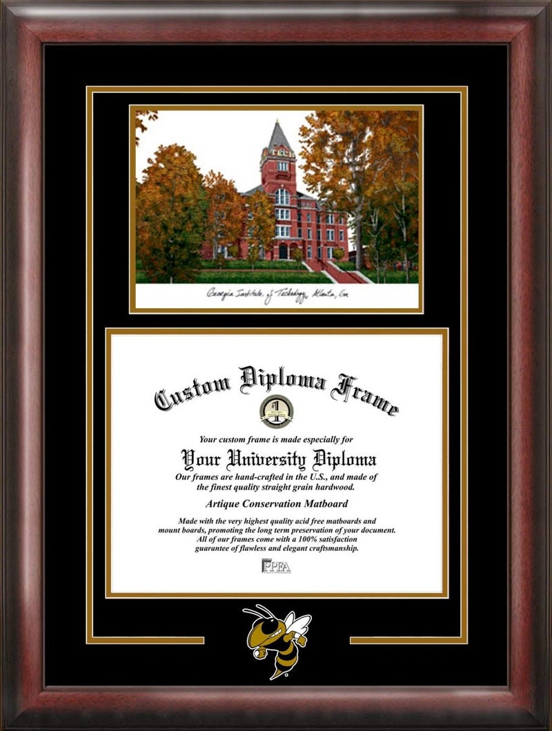 Campus Images Campus Images GA974SG Georgia Tech Yellow Jackets Spirit Graduate Frame 14 x 17 