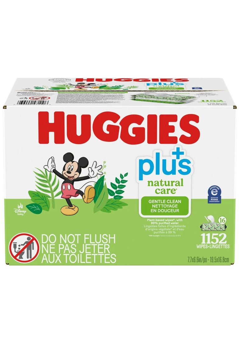 Huggies Natural Care Plus Unscented Baby Wipes with 99% purified water and 1% skin essential ingredients 1152 Wipes  - Image 1