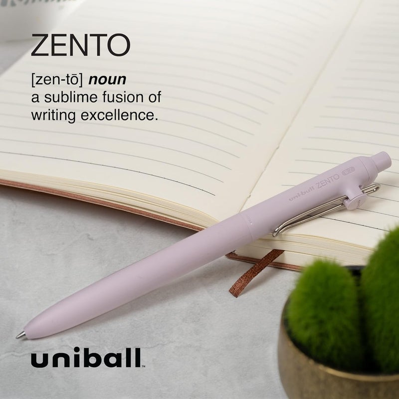 Uniball أقلام يوني-بال زينتو رولر بول، رفيعة 0.7 مم، حبر أزرق، عبوة من 3 - Image 5