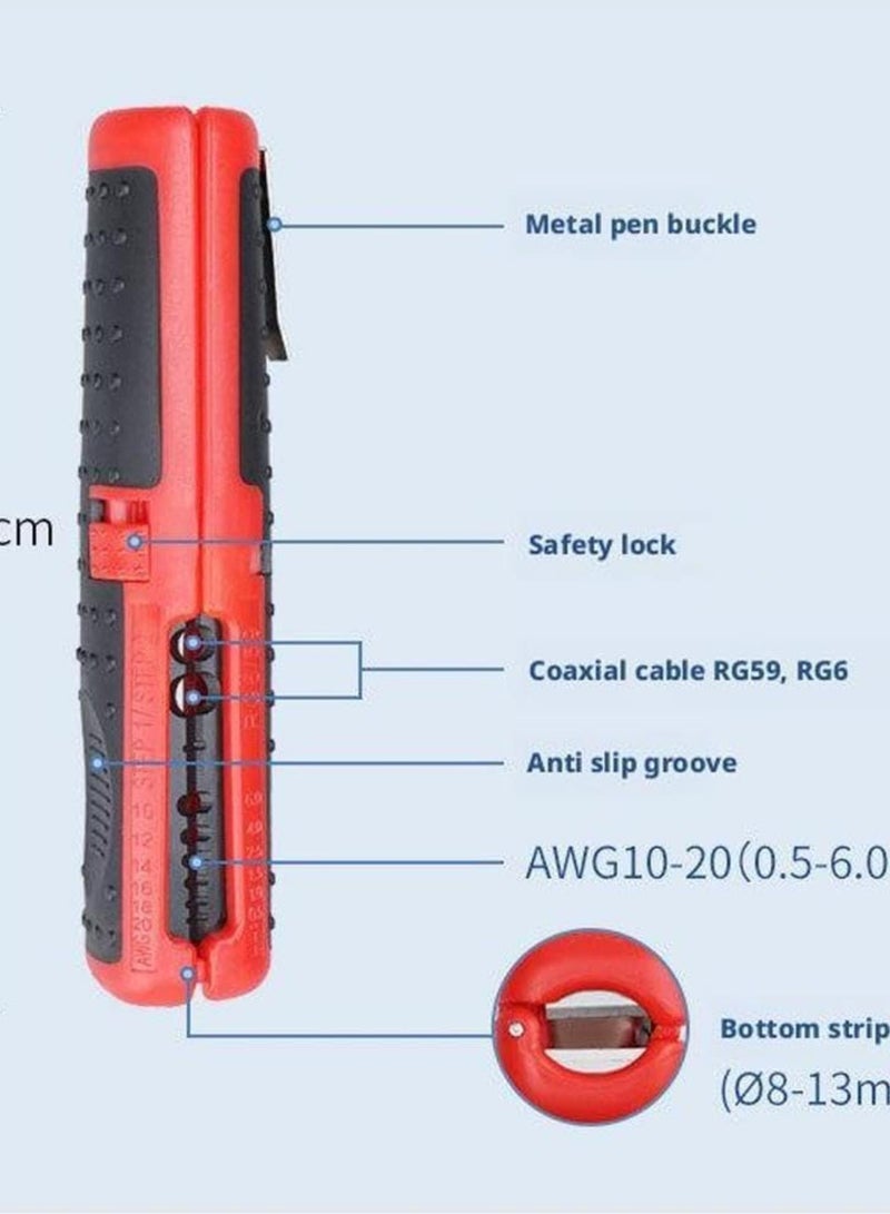 GGOOT Cable Wire Stripper Cutter SK5 Coaxial Cable RG59 RG6 Skid Handle Strip Clip Multifunctional Tool Pen Hand Hardware RG59 Type Electrician Multifunctional Tool RG6 Cable, Electrician Wire Tool - Image 5