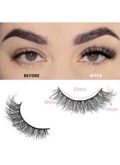 FARRED FARRED Natural Lashes Short Eyelashes Wispy False Mink Lash Pack 14 Pair Natural Look Fluffy Cat Eye Strip Eyelash Small Fake Lashes Full Pestañas Sets for MUA and Beginners Daily Makeup (F1 | 8-14mm)  - Image 2