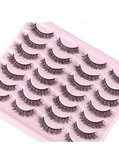 FARRED FARRED Natural Lashes Short Eyelashes Wispy False Mink Lash Pack 14 Pair Natural Look Fluffy Cat Eye Strip Eyelash Small Fake Lashes Full Pestañas Sets for MUA and Beginners Daily Makeup (F1 | 8-14mm)  - Image 5