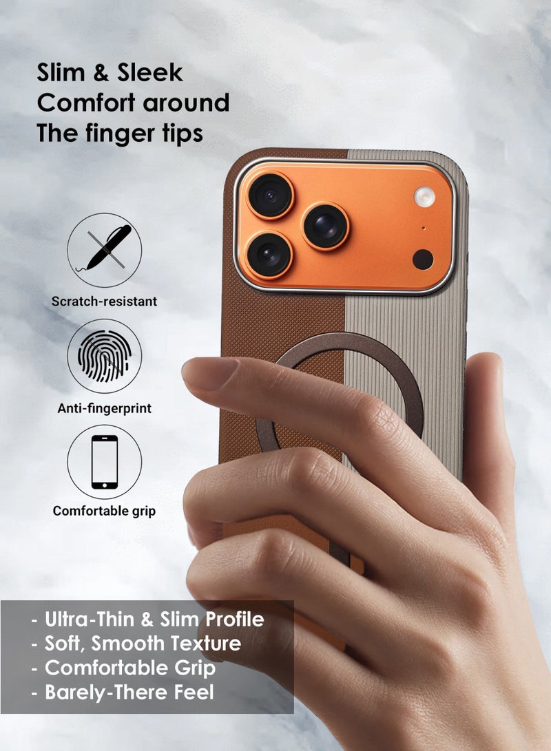 غطاء حماية خلفي من الجلد الفاخر لهاتف Apple iPhone 17 Pro Max - مقاوم للصدمات، مضاد لبصمات الأصابع، غطاء خلفي ناعم لطيف على البشرة لهاتف Apple iPhone 17 Pro Max، حماية خلفية متينة، تصميم أنيق - Image 3