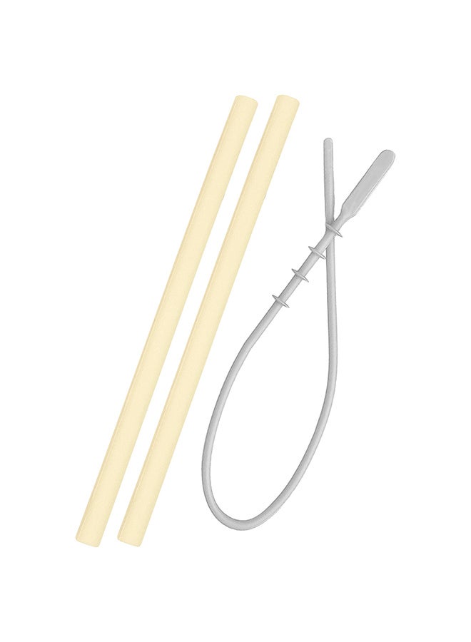 Minikoioi Flexi Straws W,  Brush Set,  2 - Pieces - Yellow - Image 1