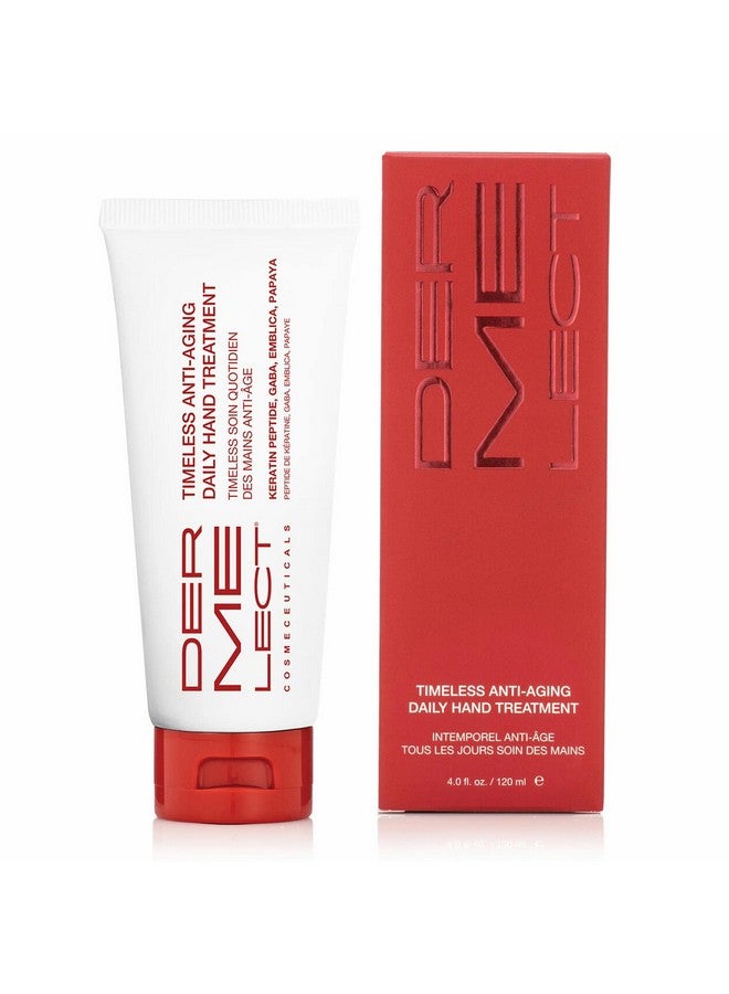 Dermelect Timeless Antiaging Daily Hand Treatment For Hands Anti Aging Cream With Peptides Hyaluronic Acid Hydrating & Brightening Treatment For Dry Hands Dark Spots Over Washed Hands 4.0 Oz - Image 1
