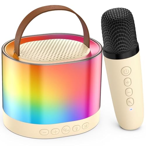 QLECT Portable Karaoke Bluetooth Speaker with Wireless Mic, 5W HiFi Sound, RGB LED Lights, Voice Change Effects, Rechargeable, for Kids & Adults, Home & Outdoor Party(Bidge) - Image 1