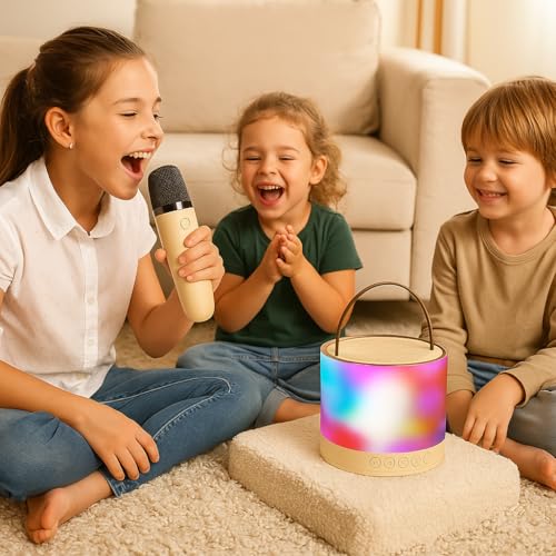QLECT Portable Karaoke Bluetooth Speaker with Wireless Mic, 5W HiFi Sound, RGB LED Lights, Voice Change Effects, Rechargeable, for Kids & Adults, Home & Outdoor Party(Bidge) - Image 3
