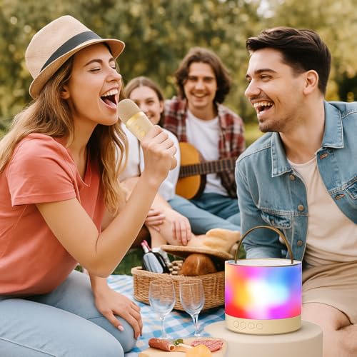 QLECT Portable Karaoke Bluetooth Speaker with Wireless Mic, 5W HiFi Sound, RGB LED Lights, Voice Change Effects, Rechargeable, for Kids & Adults, Home & Outdoor Party(Bidge) - Image 4