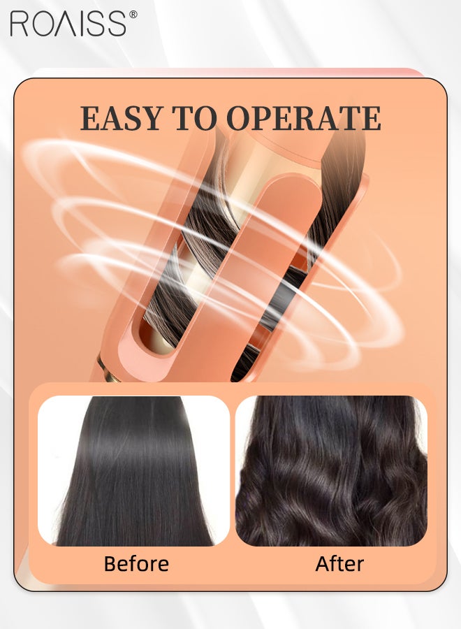 roaiss 40MM Automatic Hair Curler, 360° Rotating Electric Curling Iron Adjustable Curling Wand with 3 Temps Fast Heating Ceramic Barrel Hair Curling Wand for Medium Long Hair Curls Waves (Pink) - Image 2