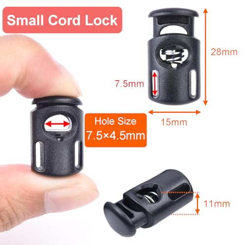 CooBigo 10 PCS Plastic Spring Cord Locks for Drawstring, Paracord Toggle Stopper Clasp Elastic Shoeslace Lock Sweatpants Hoodie String Clips Bungee Swim Goggles Gloves String Lock Replacement - Image 2