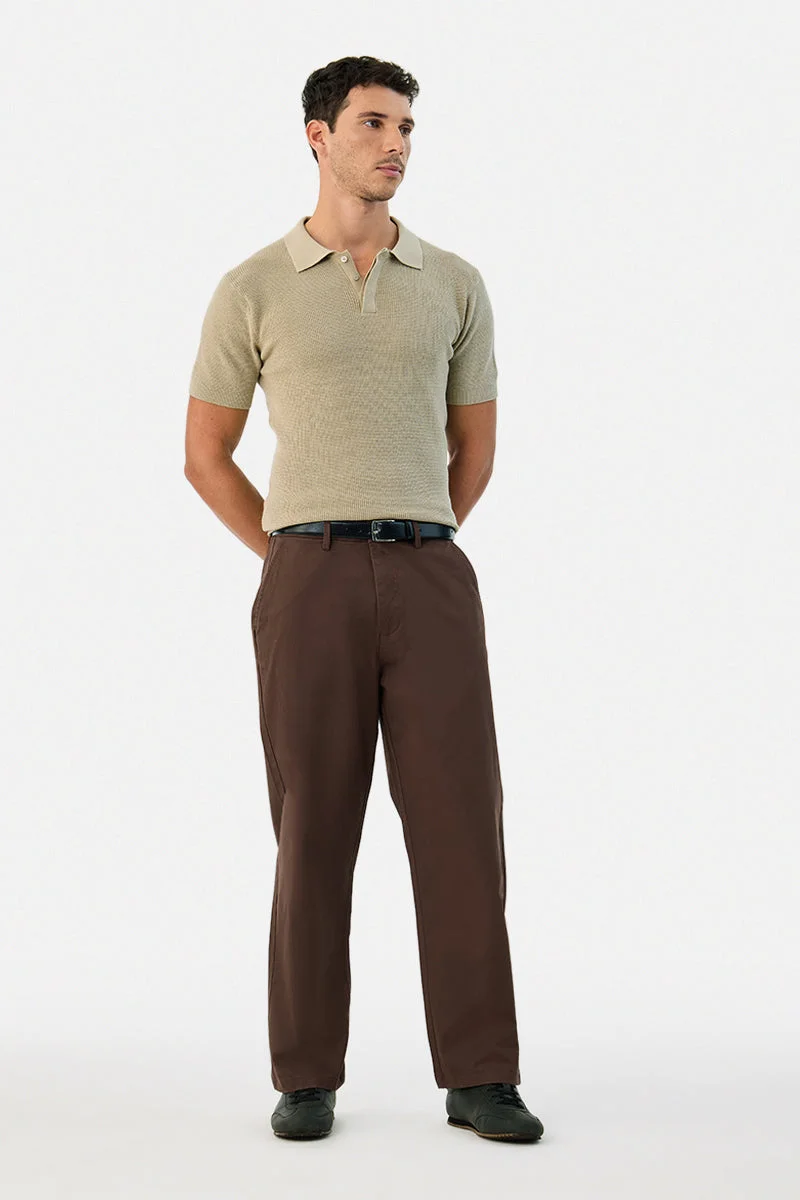 سنيتش Regular Fit 100% Cotton Polo Textured T-Shirt