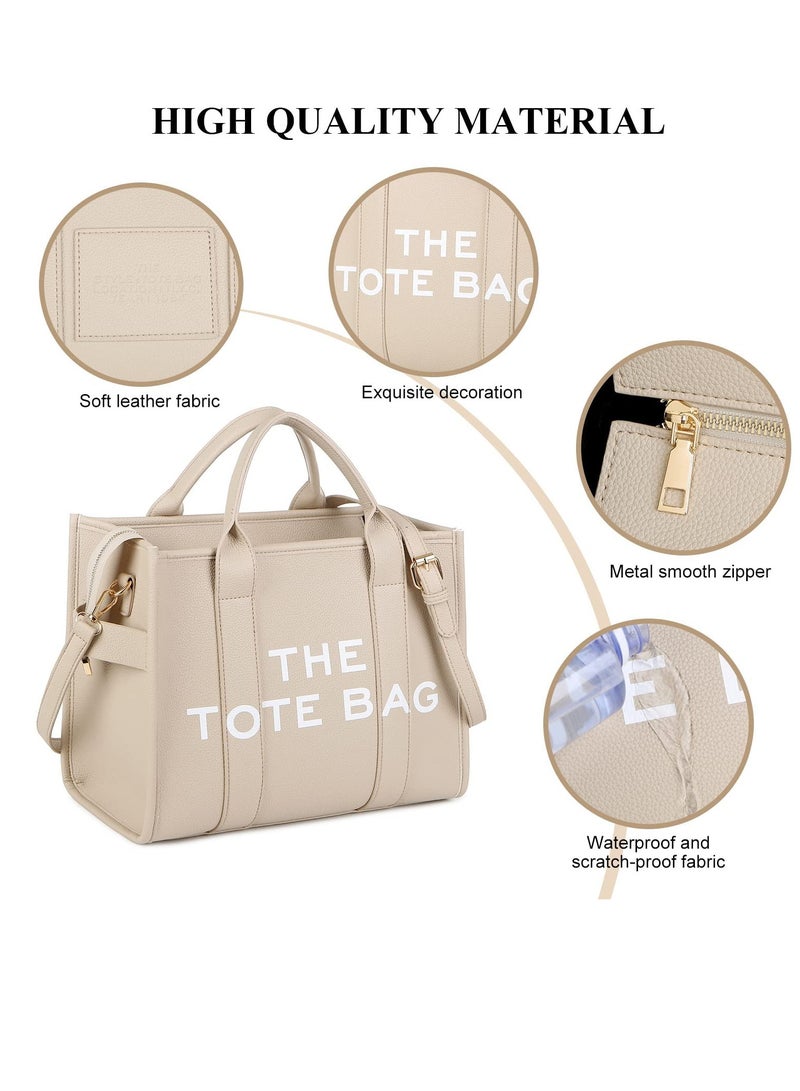 MIXDE Tote Bags for Women - Large PU Leather Tote Bag Trendy Travel Tote Bag Handbag Top-Handle Shoulder Crossbody Bags  - Image 5
