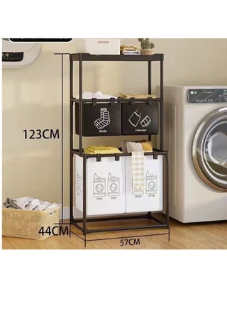 3 layers large capacity dirty clothes storage basket，Laundry Basket ，4 Removable Bags，The top floor has more space for laundry detergent, brushes, etc - pzsku/Z79648E6E97F37A2C7EBBZ/45/_/1718527218/3815b85d-0aaa-4aec-bf94-18164101fc20