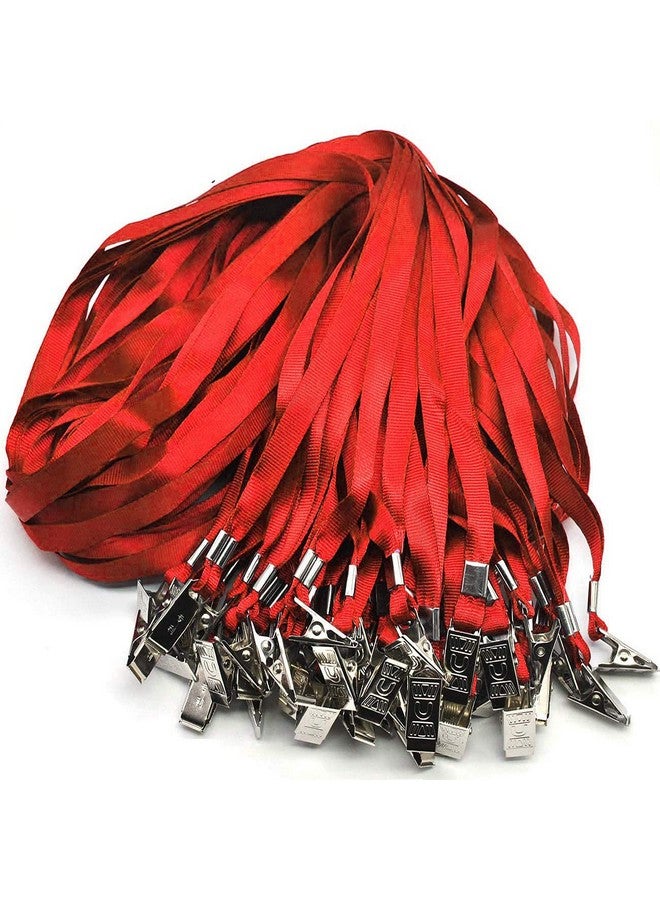 Beebel Red Lanyard 50Pcs 32 Inch Lanyards For Id Name Tag Badge Holders Or Other Portable Item (Red) - Image 1
