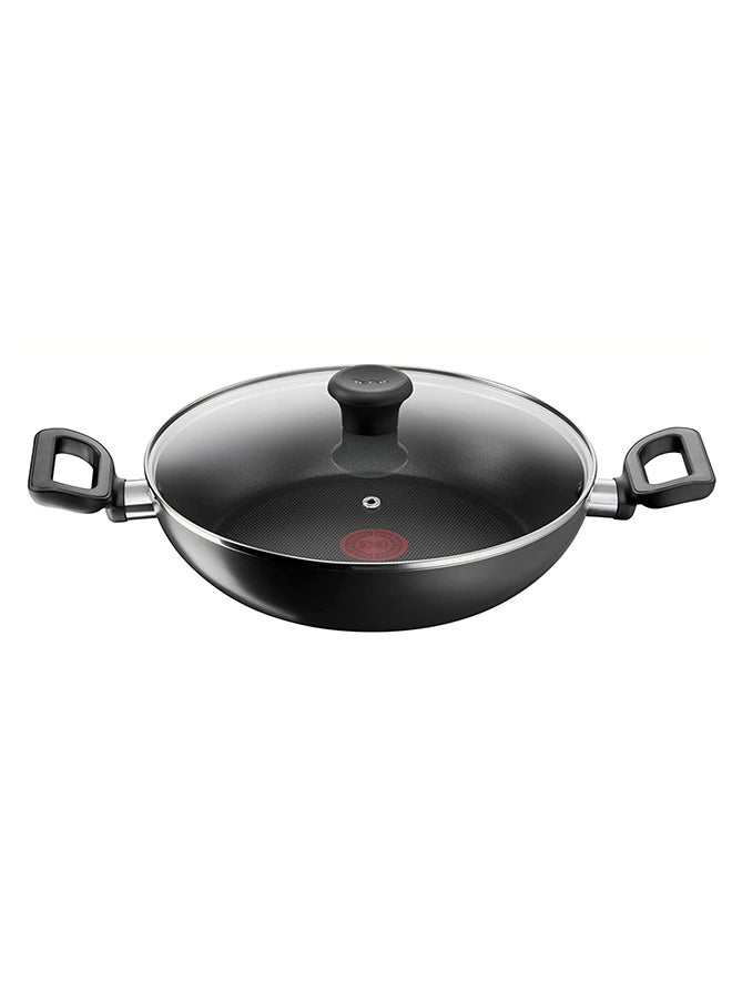 Tefal Non-Stick G6 Delicia Aluminium Kadai Pot With Glass Lid Black 24cm - Image 1