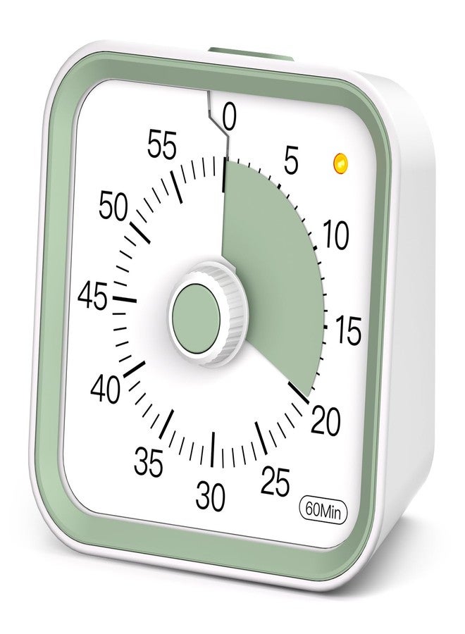 InfPokid Visual Timer with Pause Function, 60 Minute Countdown, Pomodoro Timer for Kids and Adults, Productivity Timer, Time Management for Kitchen Cooking, Study, Teaching, Office Meetings (White) - Image 1