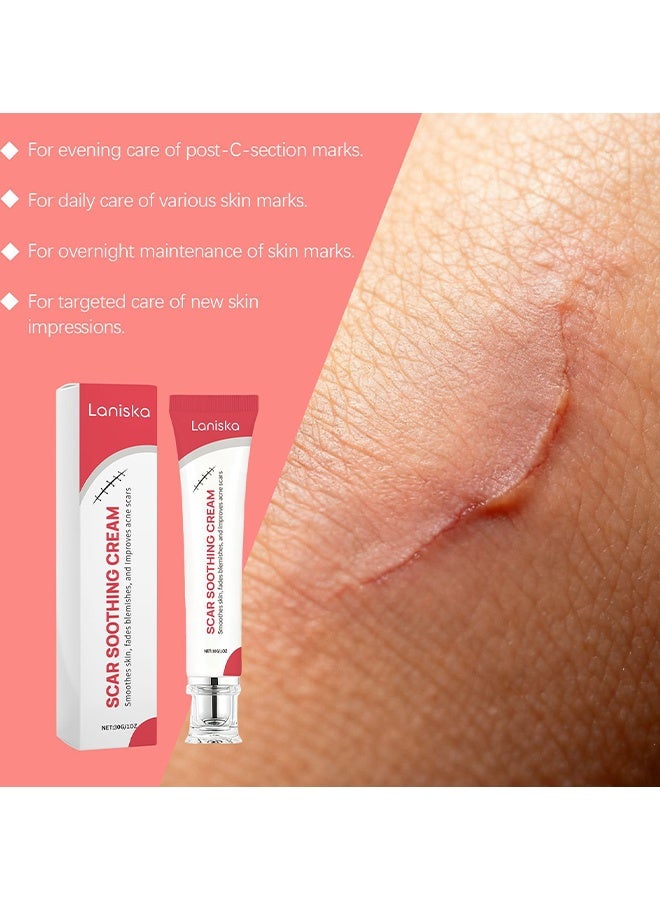 LANISKA Scar Soothing Cream, Scar Cream & Silicone Gel For Scar Removal, Natural, Reduces Redness, Advanced Treatment For Surgical Scars, Keloid Bumps, Stretch Marks & Skin Repair, 20g - Image 2
