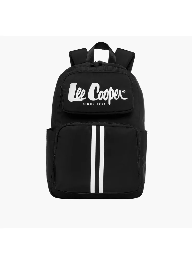 لي كوبر Lee Cooper Logo Print Backpack with Adjustable Shoulder Straps