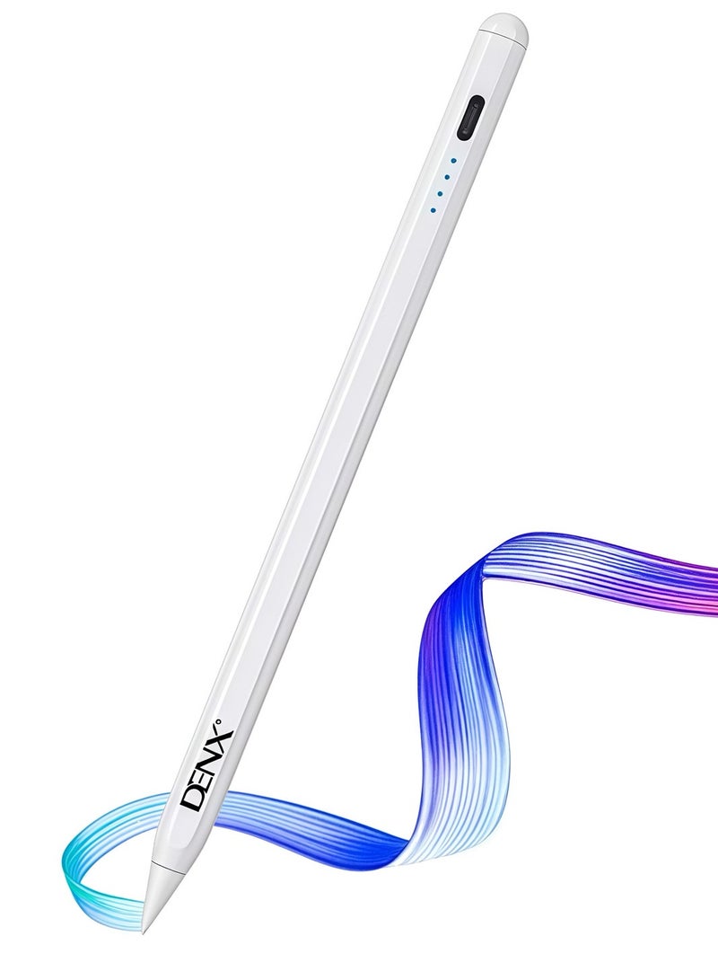 Denx DENX Stylus Pen for iPhone, iPad, Android & Tablets – Universal Rechargeable Pencil, Touch Pen for Drawing & Writing, Fine Tip Smart Pen, Type-C Fast Charging, 100mAh Battery, No Bluetooth Needed, DX3605  - Image 1