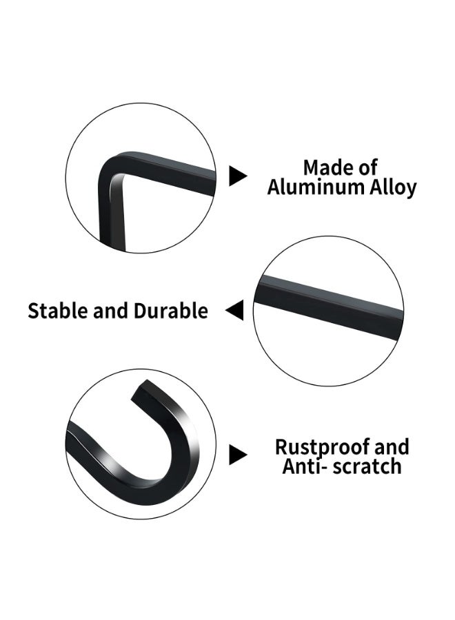 FDTY 2 حزمة من خطافات الحائط لتعليق النباتات، خطافات معدنية زخرفية، خطافات حائطية على شكل فوانيس لتعليق أواني النباتات ومغذيات الطيور وأجراس الرياح، خطافات للنباتات الداخلية والخارجية لتزيين المنزل (أسود) - Image 3