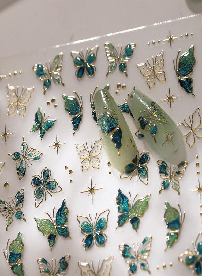 TARINI Nail Stickers, Nail Decorations, Nail Art, Butterfly Nails Art Stickers, 1 Sheet 3D Embossed Nails Decor Accessories, Suitable for Beginners - Image 2